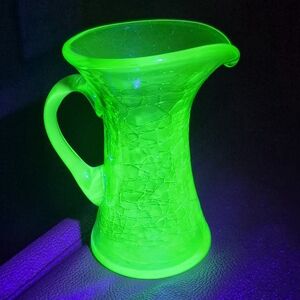 Vibrant Lime Green Glass Pitcher